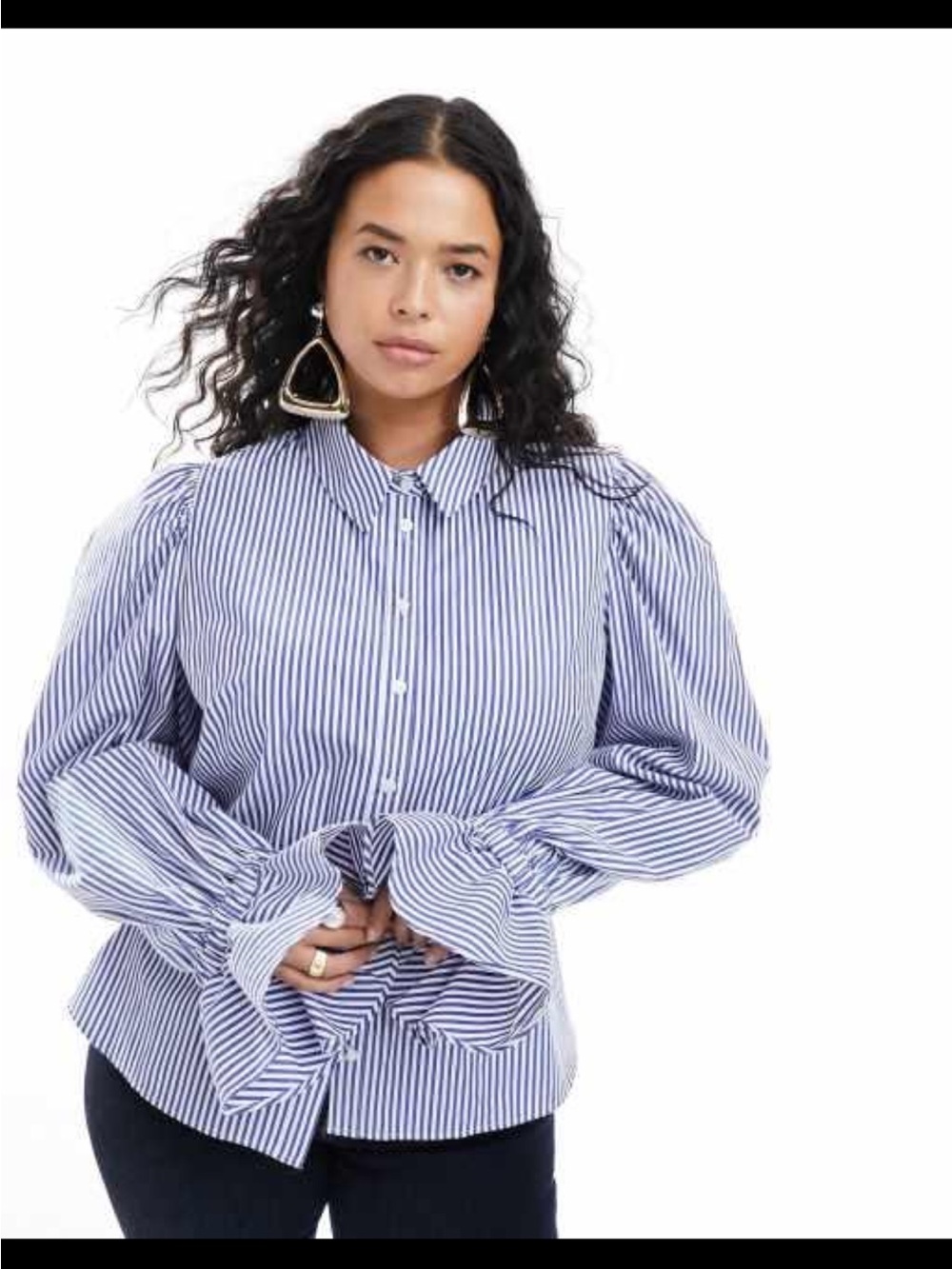 ASOS Blue and White Striped Button-Down Shirt